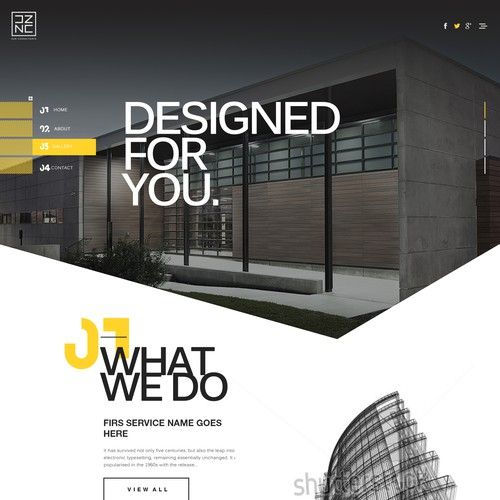 clean, one page website for architectural & interior design company web page design contest
