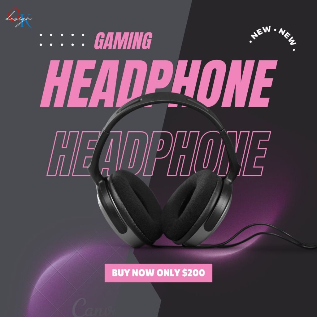 dark grey headphone gaming instagram post